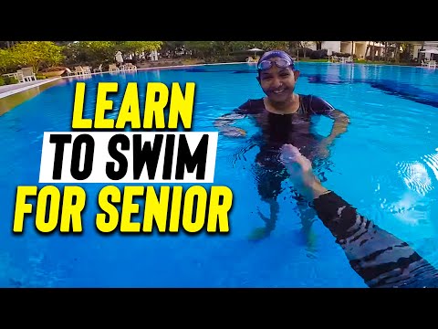 Learn to Swim for Senior - BEGINNER lady learn Backstroke