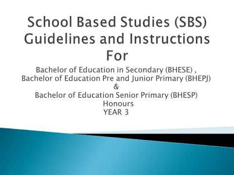 Instructions and guidelines of SBS for BHESE, BHEPJ & BHESP Year 3