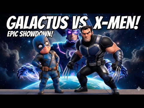 GALACTUS vs X-MEN 😱 | Deadpool & Wolverine in EPIC CARTOON BATTLE 🔥Galactus Attacks Earth 😈