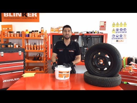 VIDEO    - Bidón con polvo de equilibrado de neumáticos