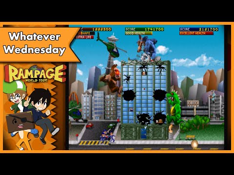 Rampage World Tour - 3-Player Gameplay! George, Lizzie, & Ralphie Destroy Every Level in the World!