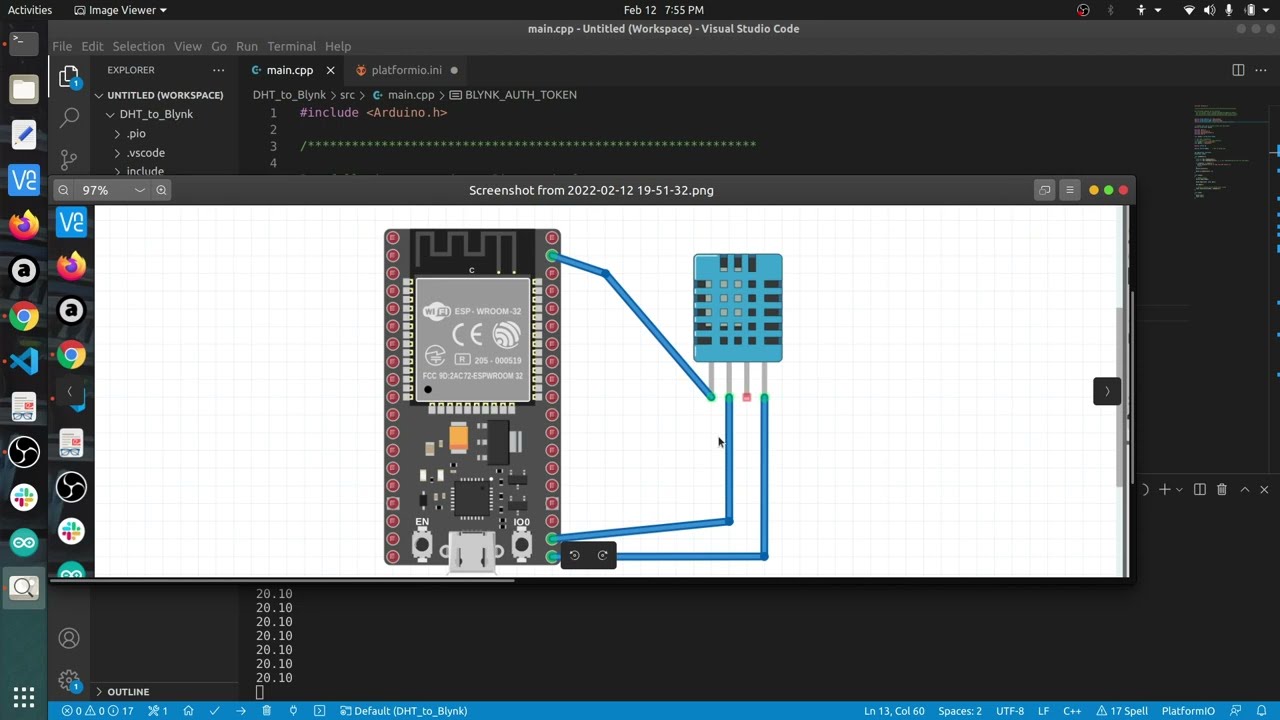 Blynk ESP32 DHT11 Temperature Sensor Tutorial on Platform.io
