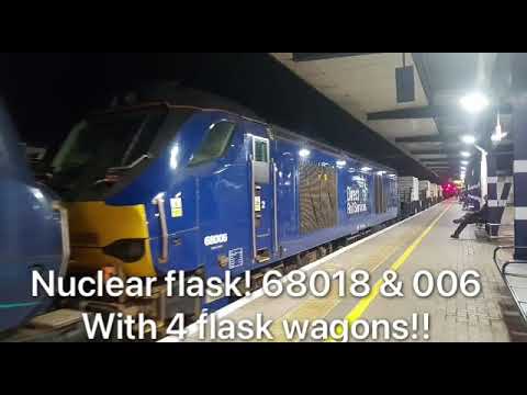 Nuclear flask visits ashford an 1.5 hours late 6Z95 Dungeness-Crewe Departure with THRASH 13/10/2021