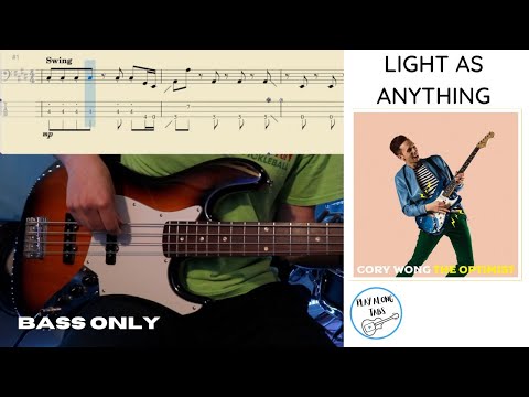 Cory Wong: Light As Anything (feat. Robbie Wulfsohn) - Bass Cover with Bass Tab (Bass Only)