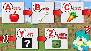 【マイクラ】AかZまでのアイテム全て順番に集めろ！【マインクラフト】
