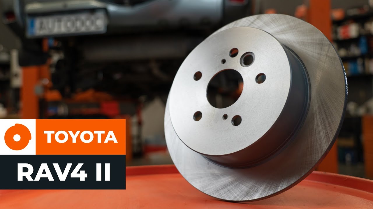 Como mudar discos de travão da parte traseira em Toyota RAV4 II - guia de substituição