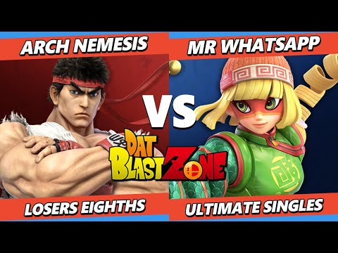 DAT BlastZone 33 TOP 8 - Arch Nemesis (Ryu) Vs. mr. whatsapp (Min Min) Smash Ultimate - SSBU