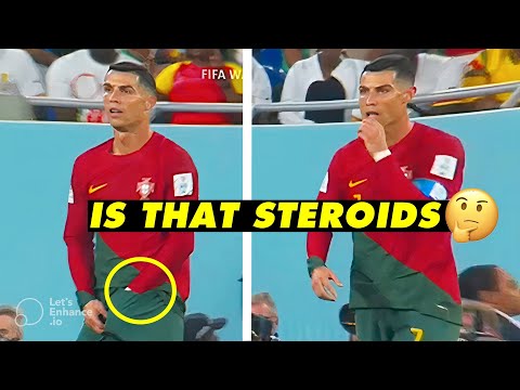 Cristiano Ronaldo eating 𝙎𝙊𝙈𝙀𝙏𝙃𝙄𝙉𝙂 🙄 from his 𝙋𝘼𝙉𝙏𝙎 before goal vs Ghana !? thumnail