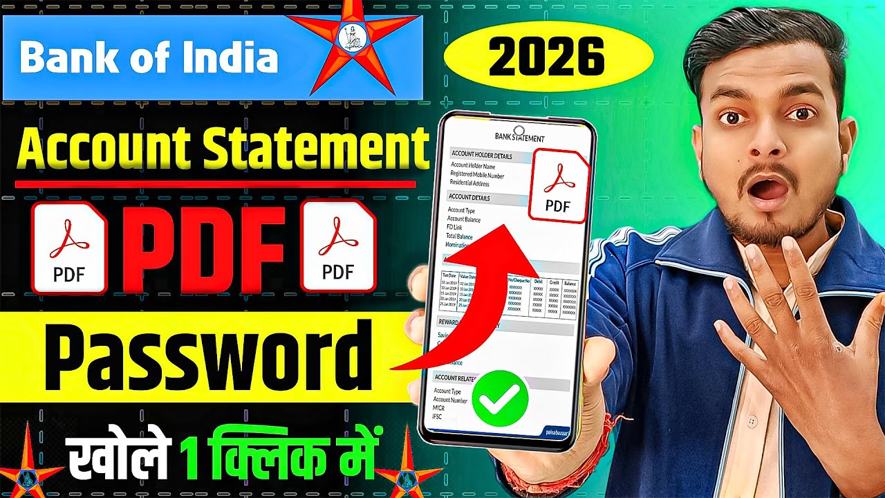 Bank Of India PDF Statement Password 2026 | How to Open Bank Of India Statement PDF Password 2026