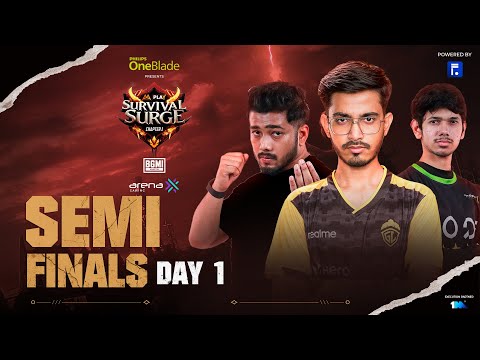AA Play Survival Surge - Chapter 1|Ft. ⁨@GodLikeEsportss⁩ @S8ULGG⁩ | BGMI | Semi Finals | Day 1