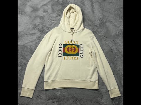 Gucci Hoodie 'Creme' Fake Logo (S) - HCGUSMD435