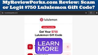 MyReviewPerks.com $750 Lululemon Gift Code Scam or Legit Review