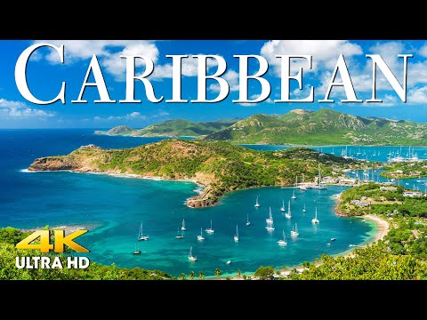 FLYING OVER CARIBBEAN (4K UHD) Beautiful Nature Scenery with Relaxing Music | 4K VIDEO ULTRA HD