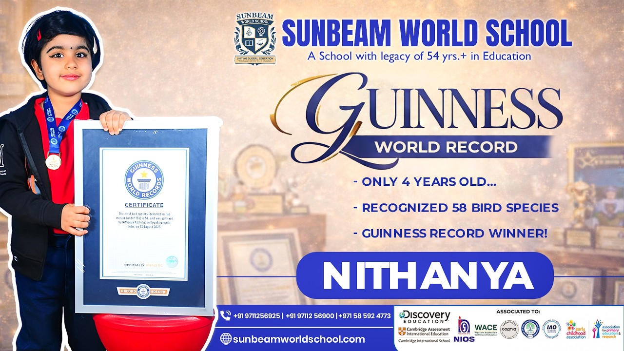 4-Year-Old Guinness World Record Holder Nithanya &mdash; Sunbeam World School Student