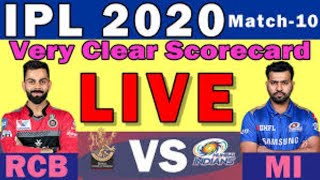 LIVE Cricket Scorecard - RCB vs MI | IPL 2020 - 10th Match | Royal C Bangalore vs Mumbai Indians