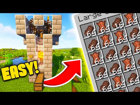 How To Easily Build An Automatic Cow Farm In Minecraft 1.20 + | Java & Bedrock Edition
