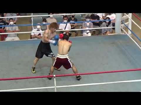 2021 8 8  中日本新人王決勝 ミニマム級4回戦 亀川 陵太ARITOMI VS 原田 竜