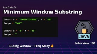 Minimum Window Substring | Sliding Window | Leetcode : 76 | Java | Tamil