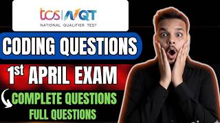 TCS Coding Questions Asked on 1st April | TCS NQT Actual Coding Solutions | TCS NQT 2026