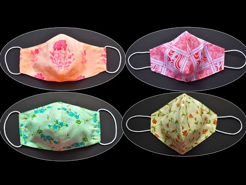 4 Very Easy New Style Pattern Mask In One video - Face Mask Sewing Tutorial - DIY Cloth Face Mask