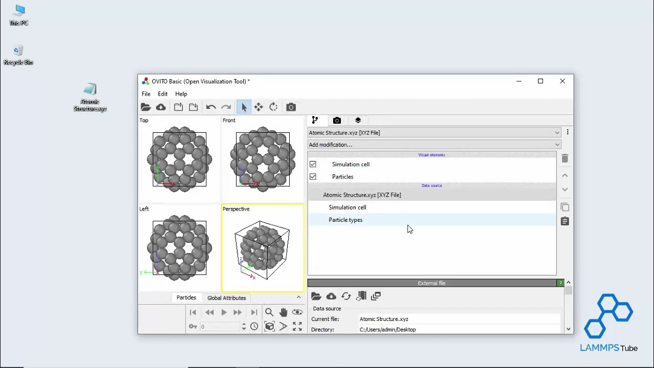 Radial Distribution Function (RDF) Calculation with OVITO Software