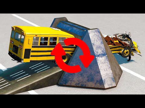 Cars vs Spinning Roller But Reversed #1– BeamNG Drive