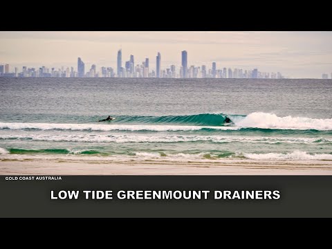Surfing. Uncrowded Greenmount Low Tide Drainers!