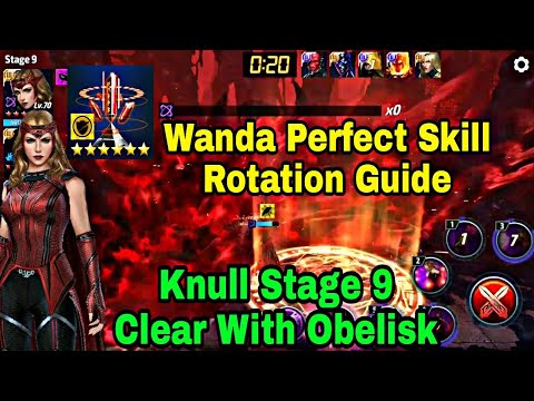 Scarlet Witch Clear Knull Stage 9 With Obelisk | Perfect Skill Rotation Guide - Marvel Future Fight