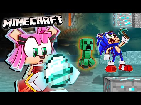 💎 DIAMOND HUNTERS!! - Sonic & Amy Play MINECRAFT LIVE!! (Episode 3)