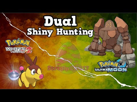 *LIVE* Dual Shiny Hunting Tepig Pokemon White 2 & Regirock Ultra Moon!!