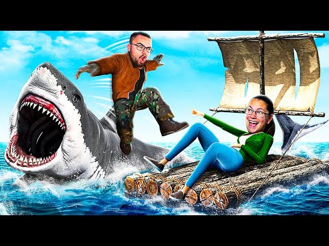 Barely ESCAPING This SHARK ATTACK | Raft #6