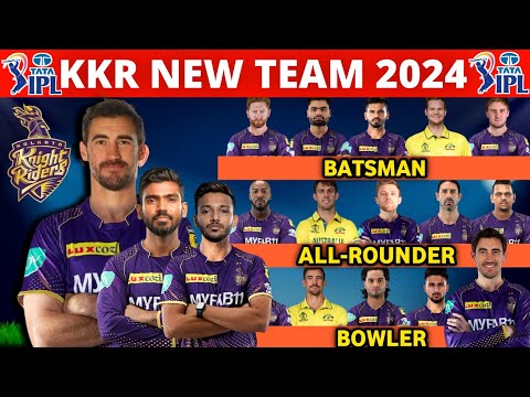 IPL 2024 - Kolkata Knight Riders Team Full Squad | KKR Team New Players List 2024 |KKR New Team 2024