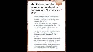 Download lagu Inilah manfaat Membiasakan membaca surat Ali imran ayat 26-27 mp3