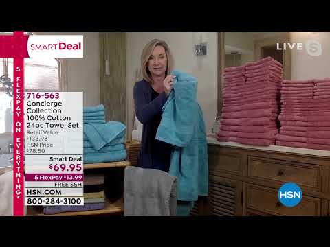 Concierge Collection 100% Cotton 24piece Towel Set