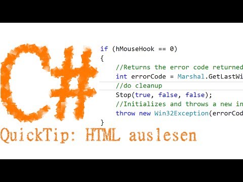 Quicktip #02 - HTML auslesen | C# Tutorials Visual Studio