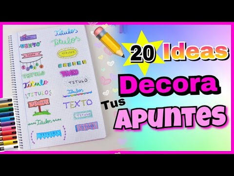 20 IDEAS DE TÍTULOS BONITOS PARA DECORAR TUS APUNTES | DECORA TUS CUADERNOS | NatyGloss