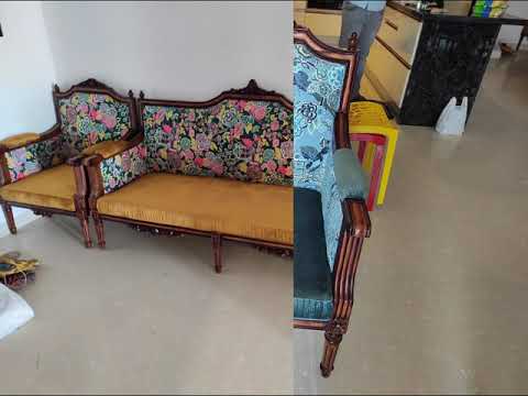 2 seater fabric antique sofa set