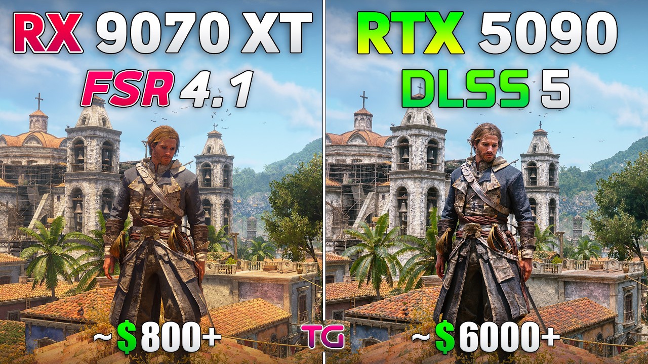 RTX 5090 DLSS 5 vs RX 9070 XT FSR 4.1 - Performance Comparison in 10 Games