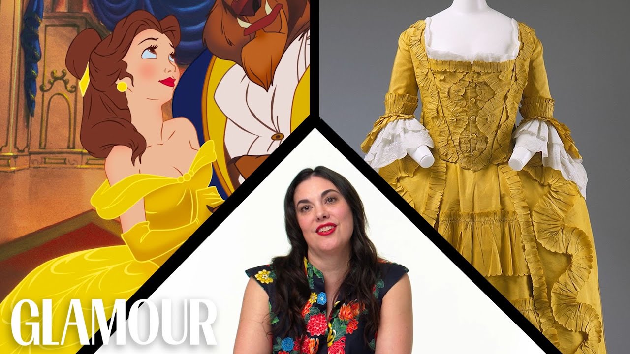 Watch video Fashion Expert Fact Checks Belle from Beauty and the Beast's Costumes | Glamour Now Fashion Expert Fact Checks Belle from Beauty and the Beast's Costumes | Glamour