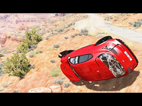 Rollover Crashes with Cliff Drop - BeamNG Drive | DestructionNation