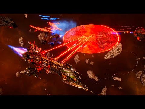 Chaos vs Imperial Navy! - Massive Battle, Skirmish Gameplay, Battlefleet Gothic Armada 2