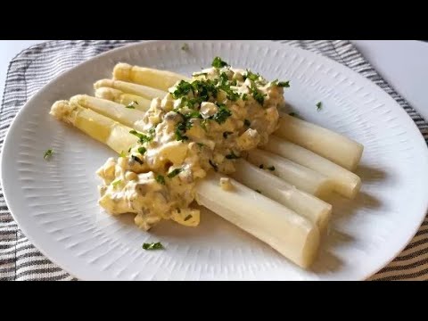 Asperges blanches à la sauce à l'œuf dur - Asperges vapeur & sauce printanière - Recette # 277