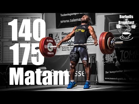 Bernardin Kingue Matam (73kg France/KSV Durlach) 140kg Snatch 175kg Clean and Jerk 2017-09-30