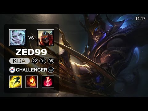 ZED99 Zed vs Viego Mid - KR Challenger - Patch 14.17 Season 14