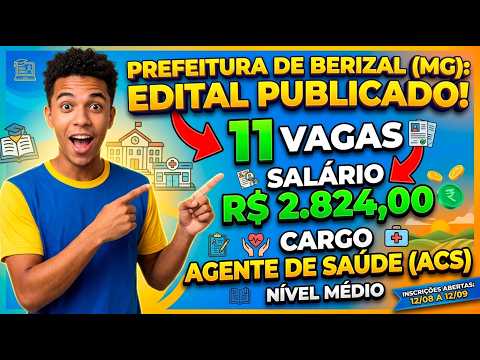 Processo Seletivo Berizal-MG: 11 Vagas Abertas para Agente de Saúde (ACS)!