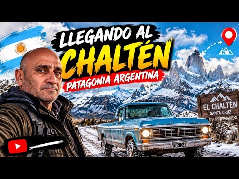 “Rumbo a El Chaltén: un camino blanco hacia las montañas de la Patagonia”