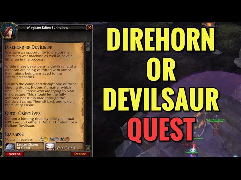 Direhorn Or Devilsaur Quest (WoW MOP)