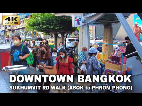 [4K] Sunny day Walk in Bangkok Downtown • Sukhumvit Road
