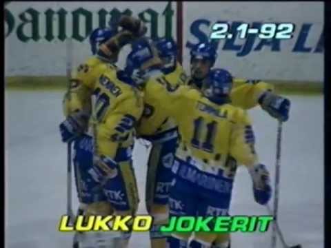 Lukko-Jokerit.  2.1.1992.  RTV-Westmedia Oy. Rauma.