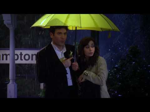 Yellow Umbrella with "Right Place - Right Time"  From How I Met Your Mother